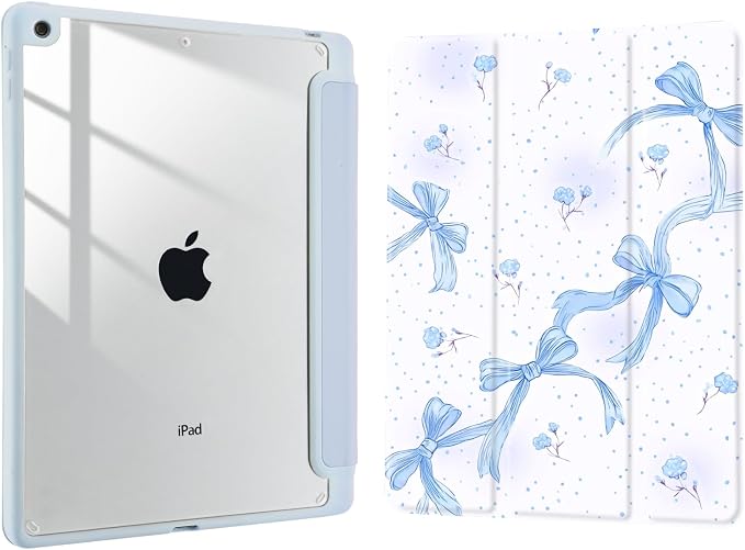 Joyland Brown Leopard Floral for iPad 6th/5th Generation 9.7 Inch 2018/2017Air 2/Air 1 CaseBuilt-in Pencil Holder with Shockproof Cover Transparent Back Shell Auto Wake/SleepBlack