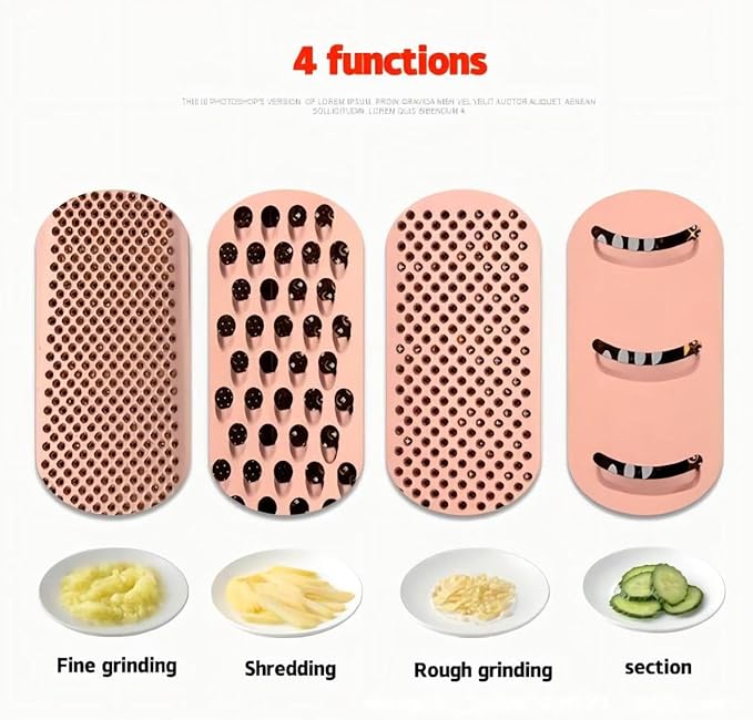 Guiyal Stainless Steel 4 Sides Multifunctional Grater Slicer with Handle