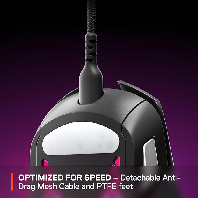 SteelSeries Aerox 5 - Holey RGB Gaming Mouse - Ultra-lightweight Water Resistant Design - 18K DPI TrueMove Air Optical Sensor
