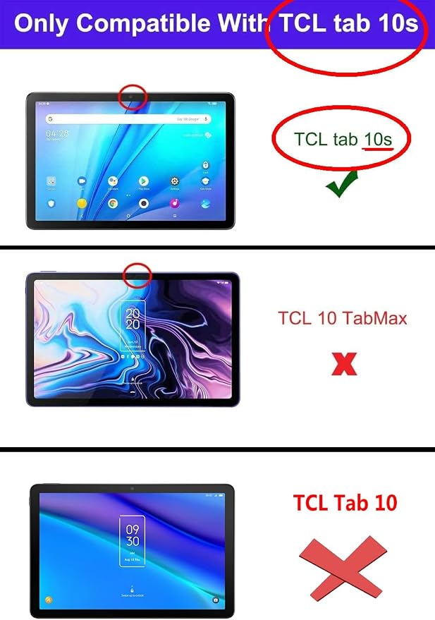 Kepuch Custer Case for TCL Tab 10s 10.1Ultra-Thin PU-Leather Hard Shell Cover for TCL Tab 10s 10.1 - Black