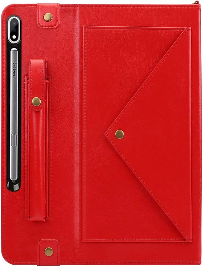Handbag Case for Samsung Galaxy Tab S10 FE/S9 FE 10.9/S9/S8/S7 11 Techcircle Folio Stand Crossbody Wallet Protective Cover with S Pen Holder &amp Card Slots Hand Strap &amp Shoulder Strap Black