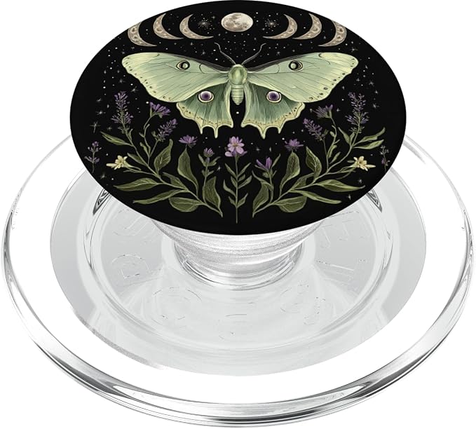 Luna Moth Lover Moon Phase Entomology Bug Flying Insect PopSockets Adhesive PopGrip