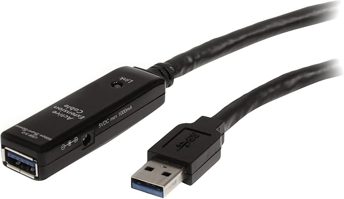 StarTech 3m Active USB 5Gbps Extension Cable USB-A M/F TAA | 3.0 repeater With AC power adapter Fully shielded USB 3.2 Gen1 Type-A USB Powered Blue LED status indicator