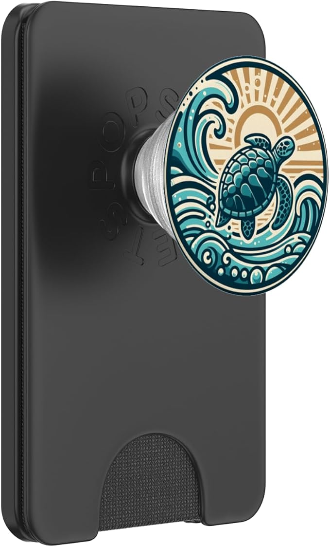 Ocean Beach Vacation Sea Turtle Tortuga Hawaii Island Swim PopSockets Adhesive PopGrip