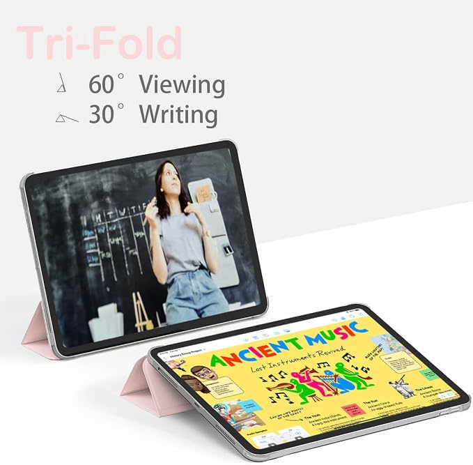 Feams Y Fold Folio for iPad A16 11th Generation Case 11 Inch 2025 iPad 10th Generation Case 10.9 Inch 2022 Y-Shaped Stand Magnetic Attachment Back Cover with Magnetic Clasp &amp Auto Sleep Black