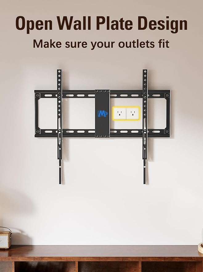 Mounting Dream TV Mount Fixed for Most 42-84 Inch Flat Screen TVs, UL Listed TV Wall Mount Bracket up to VESA 600 x 400mm and 132 lbs - Fits 16"/18"/24" Studs - Low Profile and Space Saving MD2163-K