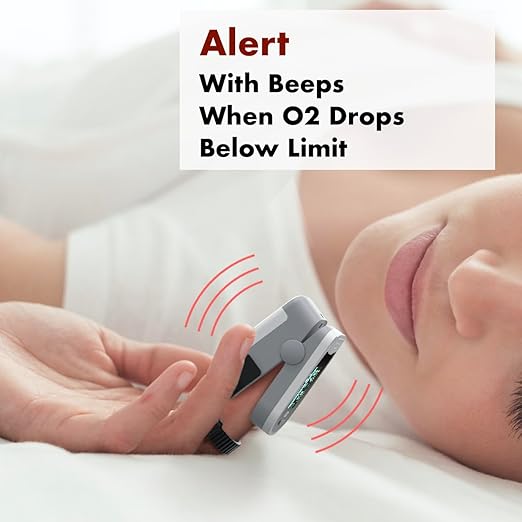 EMAY Sleep Oxygen Monitor with Built-in Recording Capability | Track Continuous Blood Oxygen Levels & Pulse Rate Overnight | Provides Sleep Report & Raw Data