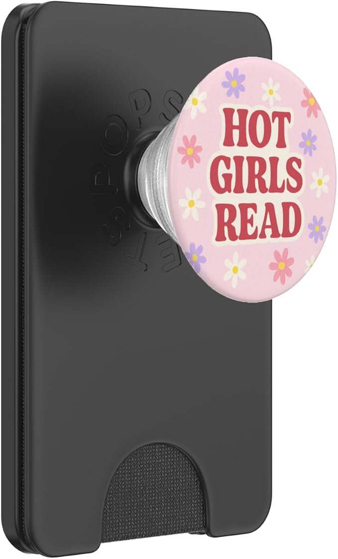 Hot Girls Read Pink Library Design PopSockets PopGrip for MagSafe