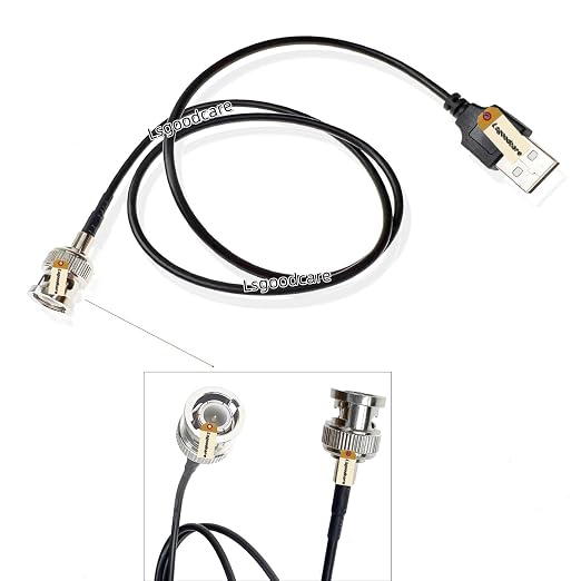 Lsgoodcare BNC Female to USB Male Connector RG174 Cable 23.62Inch BNC Male Plug to Computer Data Cable USB Connector RG174 Wire 23.62Inch ﻿