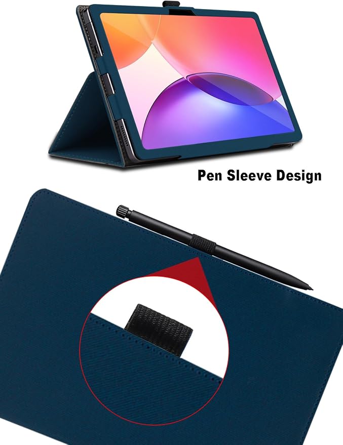Case for TCL Tab A1 Plus 12.2 inch TCL Tab A1 Plus Tablet Case Folding Stand Protective Cover with Pencil Holder and Wrist Strap Full Protection. (Black)
