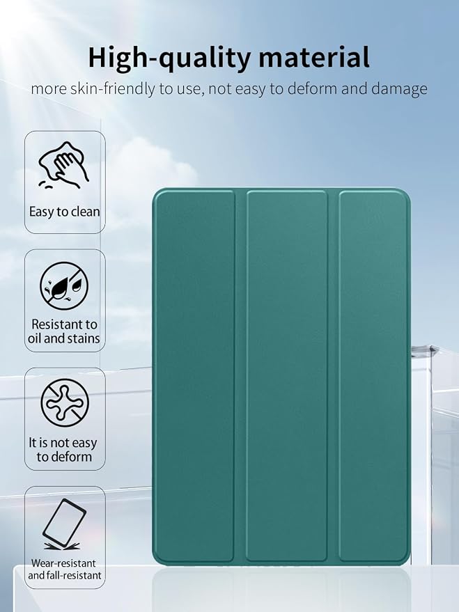 Case for SVITOO P12 12-inch Android TabletUYRUREL Leather Slim Folding Stand Cover with Magnet auto Sleep/Wake for Men Women Full ProtectionGreen.