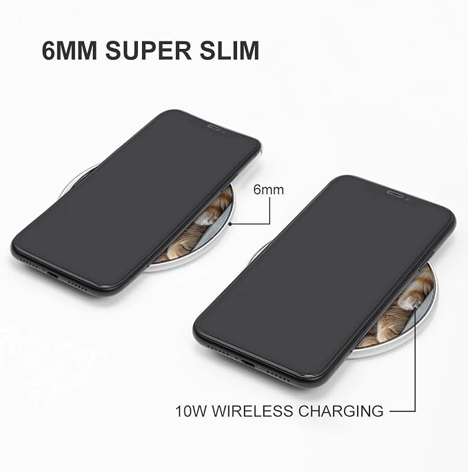Cat Wireless Charger 10W Portable Fast Wireless Charging Pad Compatible with Phone Slim Charging Station Lightweight Charger Mat Charging Block for Travel Home Office