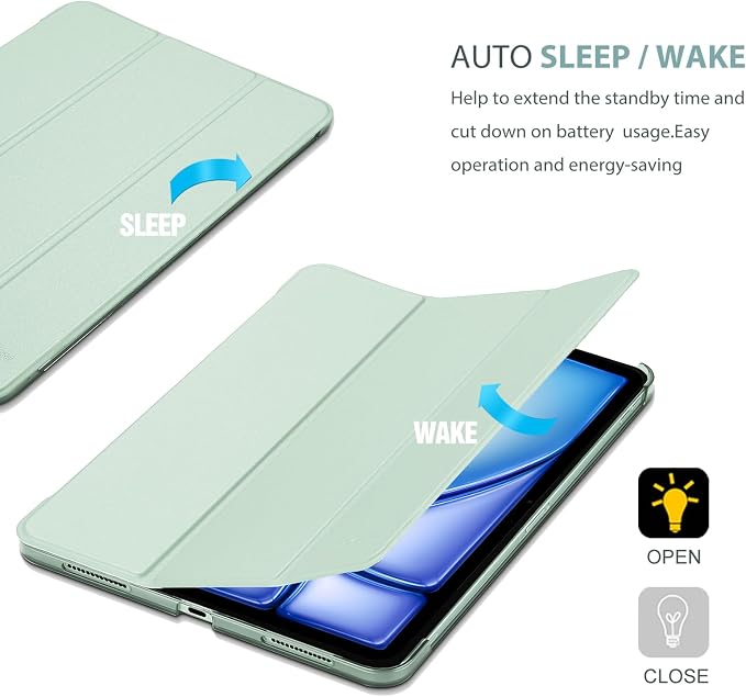 ProCase Smart Case for iPad Air 11-inch M4/M3/M2 &amp Air 10.9 5th/4th Gen | Hard Back Cover with Auto Sleep/Wake Slim Lightweight Case for iPad Air 11 2026/25/24 &amp 10.9 2022/2020-Aqua