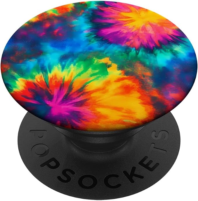 Abstract Design as Colorful Retro Psychedelic Art A Tie-Dye PopSockets PopGrip for MagSafe