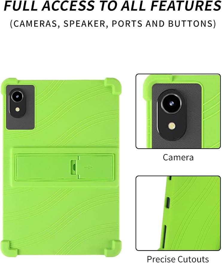 Case for ApoloMedia EP1095T 11 Tablet 2025 Android 15，WUNIAK Shock Proof Lightweight Stand Rubber Shell Protective CoverKids Friendly Soft Silicone Adjustable Stand CoverBlack