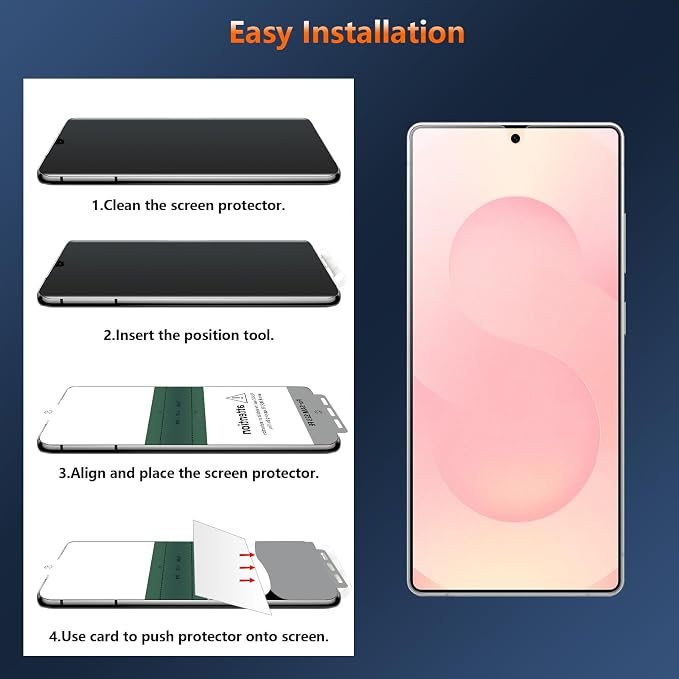 [2+2 Pack] 4 Way 360 ° Matte Privacy Screen Protector for Samsung Galaxy S24 with Camera Lens Protector Fingerprint Sensor Compatible Anti-Glare Full Adhesive Flexible Film (Not Glass)