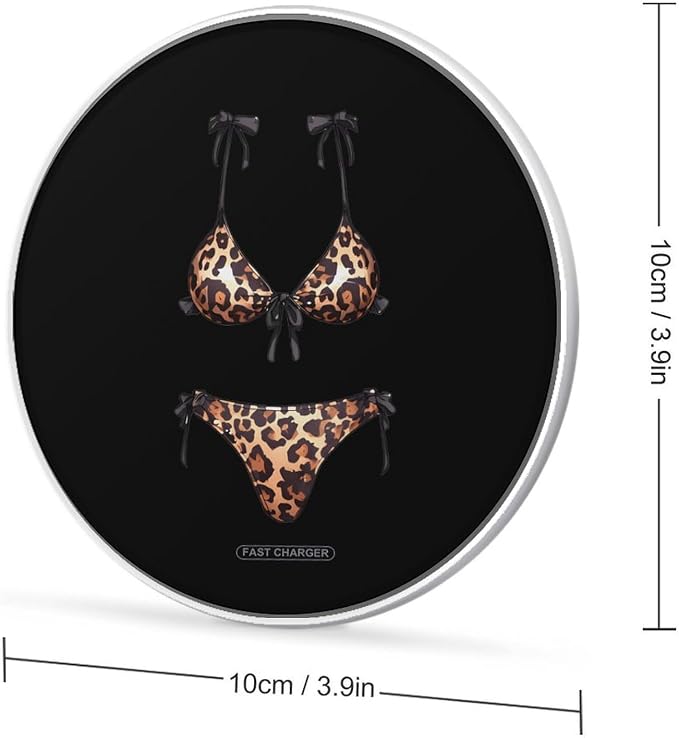 Leopard Graphic Wireless Charger SlimWireless Charging Pad Anti-Slip Charger Mat for Men Women