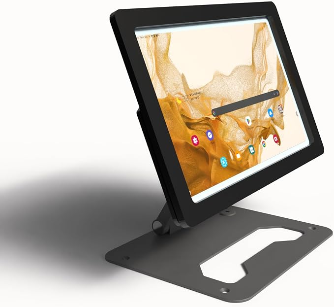 Anti-Theft Acrylic Case with EZ Foldable Aluminum Desktop Stand for Samsung Galaxy TAB Tablets (Black TAB A8 10.5)