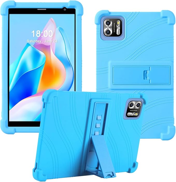 Case for PRITOM B8/PRITOM L8/VASOUN Tab8 Tablet 8 Inch- Soft Silicone Shock Proof Lightweight Stand Rubber Shell Protective CoverKids Friendly Soft Silicone Adjustable Stand CoverBlack