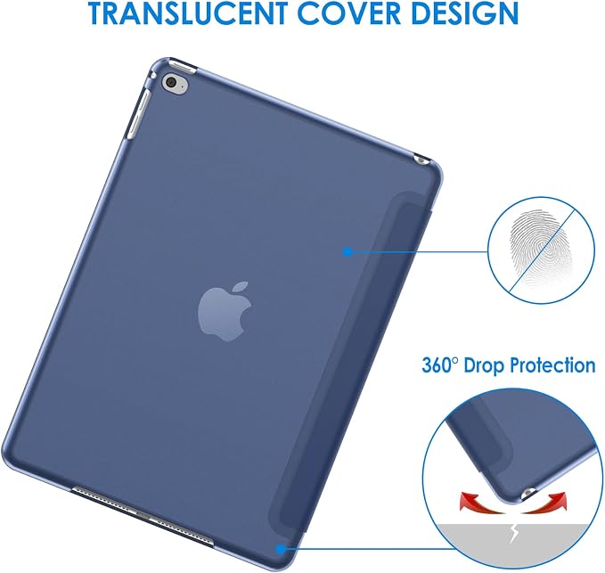 JETech Case for iPad Air 2 (2nd Generation) Smart Cover Auto Wake/Sleep (Blue)