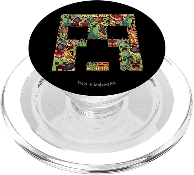 Minecraft Creeper Big Face Collage PopSockets PopGrip for MagSafe