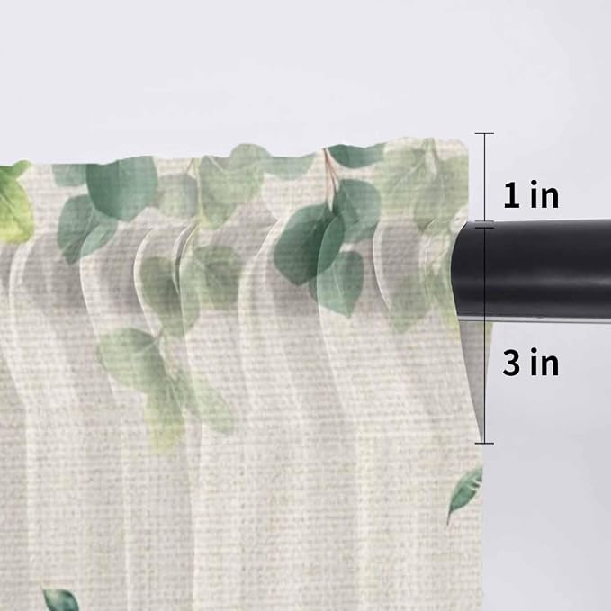 Easter Sheer Valances for Windows 54"x18", Light Filtering Kitchen Curtains