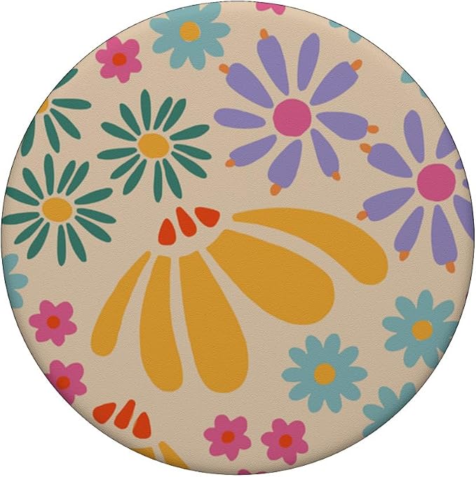 Pastel Floral Pattern Art Flower PopSockets PopGrip for MagSafe