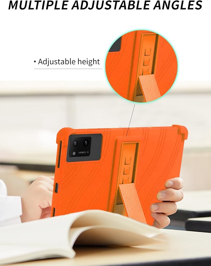 Case for DigiLand-S10 10.1 Android 14 Tablets，WUNIAK Shock Proof Lightweight Stand Rubber Shell Protective CoverKids Friendly Soft Silicone Adjustable Stand CoverBlack