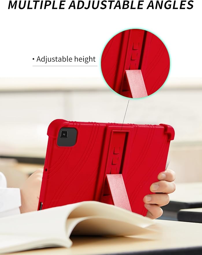 Case for YLEEBG TAB10 10 inch Android 14 TabletsWUNIAK Hollow Back DesignHeat Dissipation Shockproof Lightweight Adjustable Kickstand Silicone Shell&ampKids Friendly Soft CaseBlack