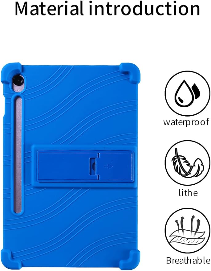 for Samsung Galaxy Tab S10 FE 11 Inch Tablets CaseBOVUGAC Soft Silicone Adjustable Stand Shockproof Kids Friendly for 10 Inch Tablets(Black)