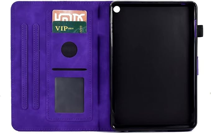 Case for Amazon Fire HD 8 &amp 8 Plus (12th/10th Generation 2024/2022/2020 Release) Pen Holder Premium PU Leather Stand Cover with Smart Auto Wake/Sleep Green Tress