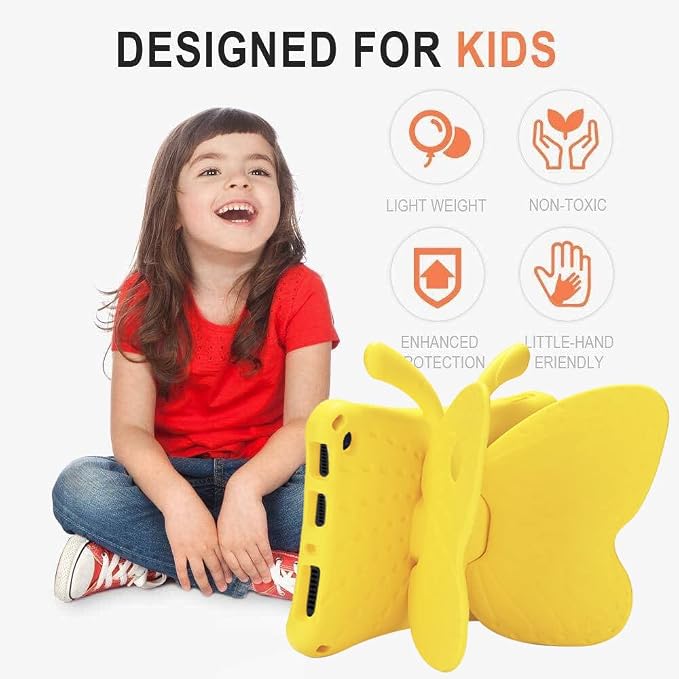 Simicoo Fire Max 11 Tablet 2023 Cute Butterfly Case with Stand for Kids Girl Light Weight EVA Rugged Shockproof Full Cover Kids Friendly Kids case for Fire Max 11(Blue)
