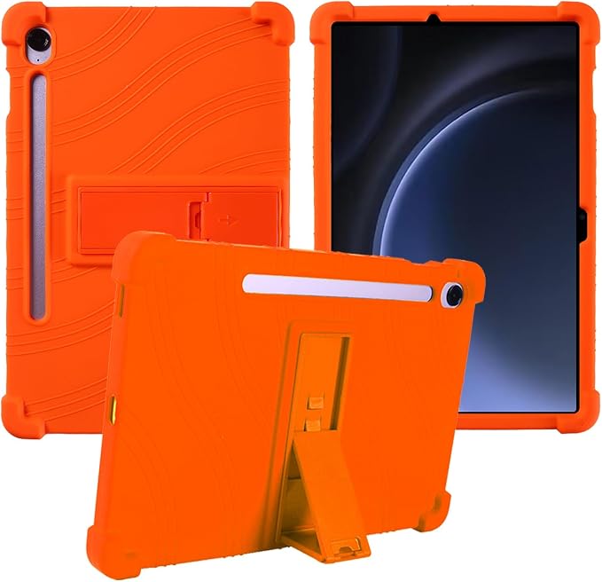 for Samsung Galaxy Tab S10 FE 11 Inch Tablets CaseBOVUGAC Soft Silicone Adjustable Stand Shockproof Kids Friendly for 10 Inch Tablets(Black)