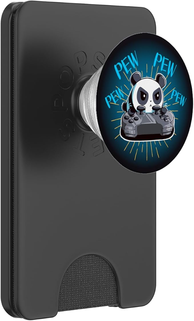 Funny Gamer Pew Pew Panda PopSockets PopGrip: Swappable Grip for Phones &amp Tablets PopSockets Adhesive PopGrip
