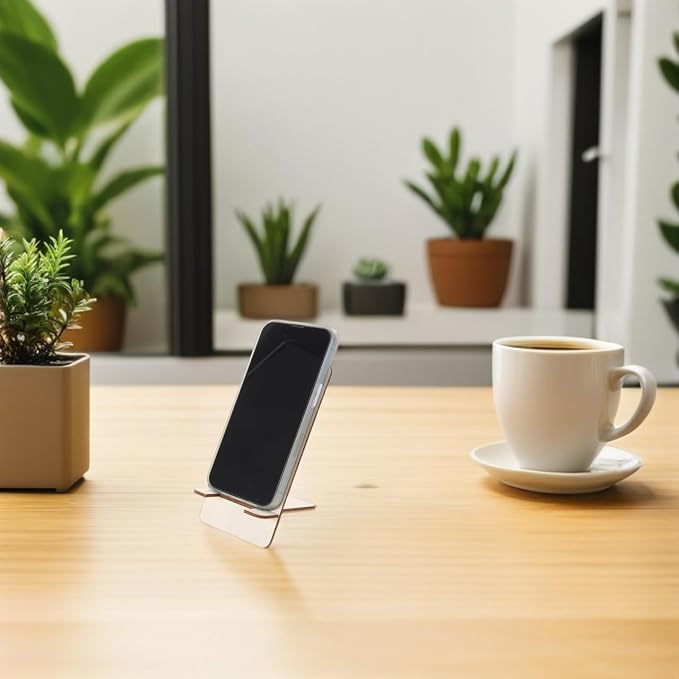 Ipetboom 10pcs Wooden Phone Stand: Desk Phone Holder - Portable Mobile Stand for Office and Home - Wood Tablet Holder Detachable &amp Unfinished