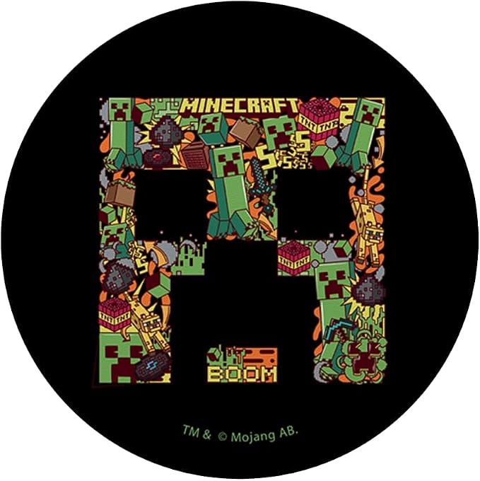 Minecraft Creeper Big Face Collage PopSockets PopGrip for MagSafe