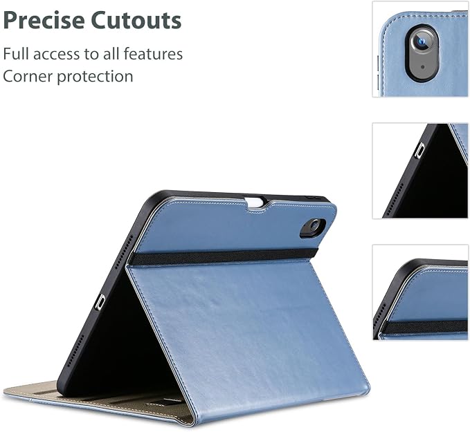 ProCase for iPad A16 11th Generation 11” 2025/iPad 10th Generation 10.9” 2022 with Pencil Holder iPad 11/10 PU Leather Case Business Stand Cover Smart Folio with Hand Strap Front Pocket -Berrypurple