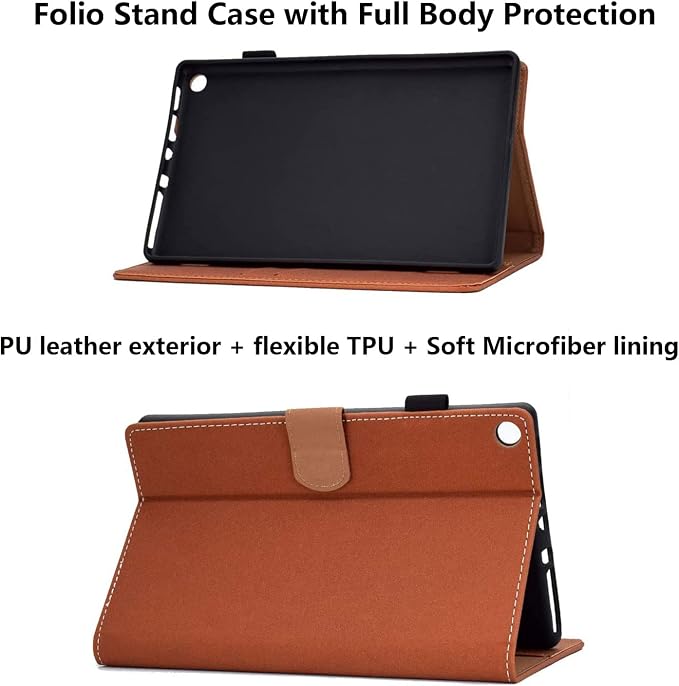 Fire HD 8 Case Slim Folding Stand Auto Wake/Sleep Wallet Case with Cards/Cash Holder for Amazon Fire HD 8(8th/7th/6th Gen 2018/2017/2016 Release)-Black