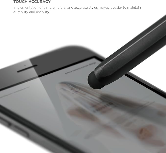 elago Premium Aluminum Hexa Stylus Pens for All Touch Screen Tablets | Soft Touch Pen-Point Precise Touch and Control Extra Rubber Tip Included Ergonomic Grip Comfortable Grip (Black)