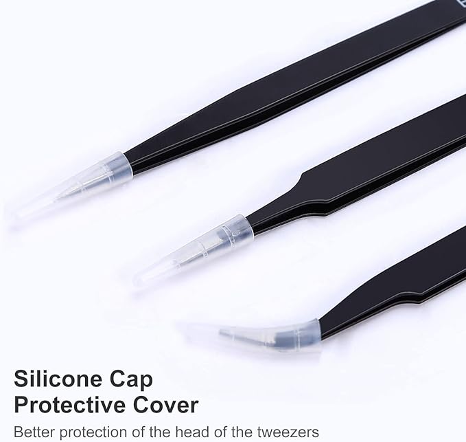 3PCS Precision Tweezers Set, Upgraded Anti-Static Stainless Steel of Tweezers, for Electronics, Soldering, Laboratory Work, Jewelry-Making, Model, Craft