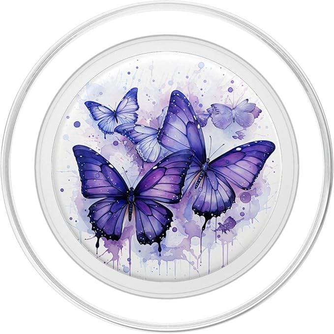 butterfly aesthetic purple butterflies nature blue PopSockets Adhesive PopGrip