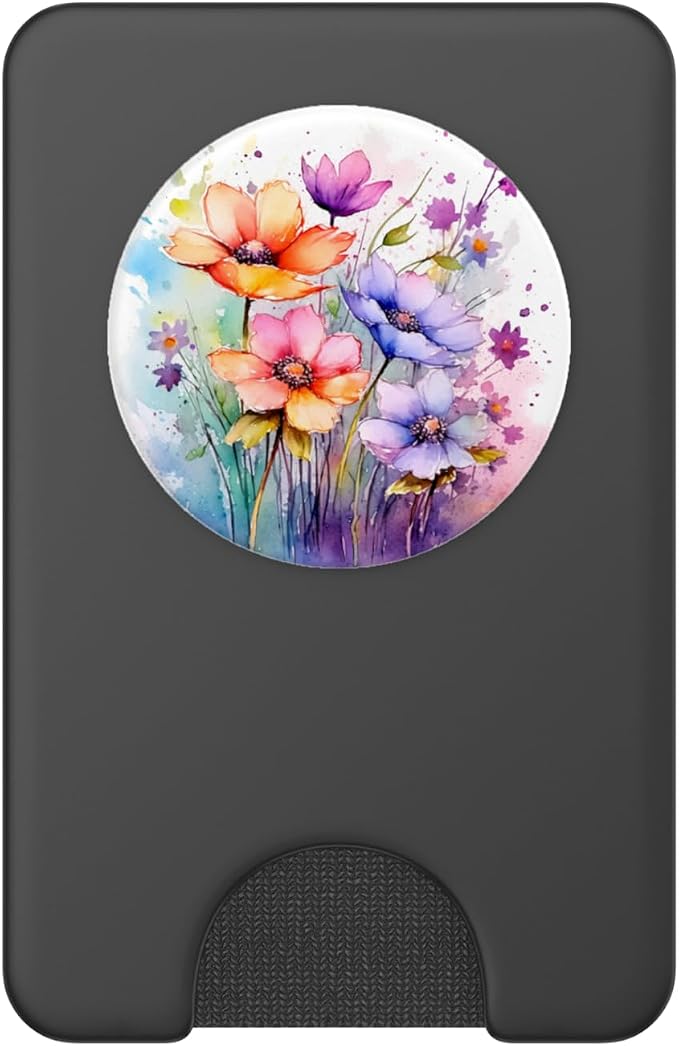 Wildflower Watercolor Flowers Design Floral Garden PopSockets Adhesive PopGrip