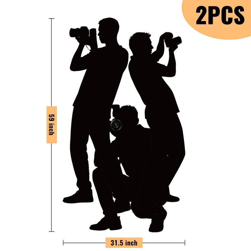 Paparazzi Backdrop Photo Props, Hollywood Theme Party Decorations, Decor for Red Carpet Party, Movie, Awards Night & Celebrity Parties (2-piece Set)
