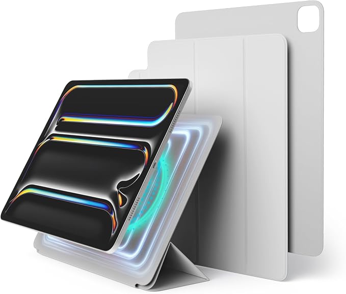 elago Magnetic Folio Case for iPad Pro 13-inch (M5 M4) | Back Plate can be Attached to Metal Materials Magnetic Back Plate Wake/Sleep Compatible with Apple Pencil 2 [Blue]