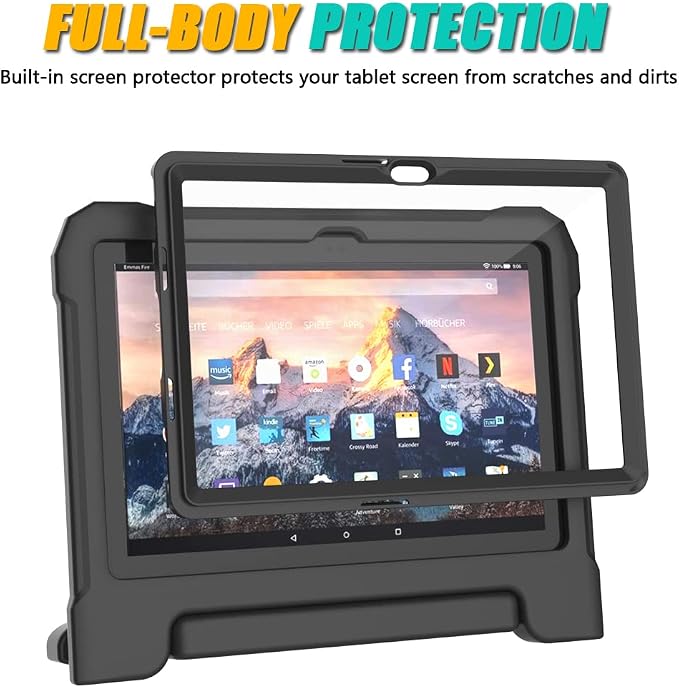 DJ&ampRPPQ Kids CaseEVA Strong Anti Drop is Suitable for 10 inch Tablet. Not Compatible with Ipad 10in Tablet Black