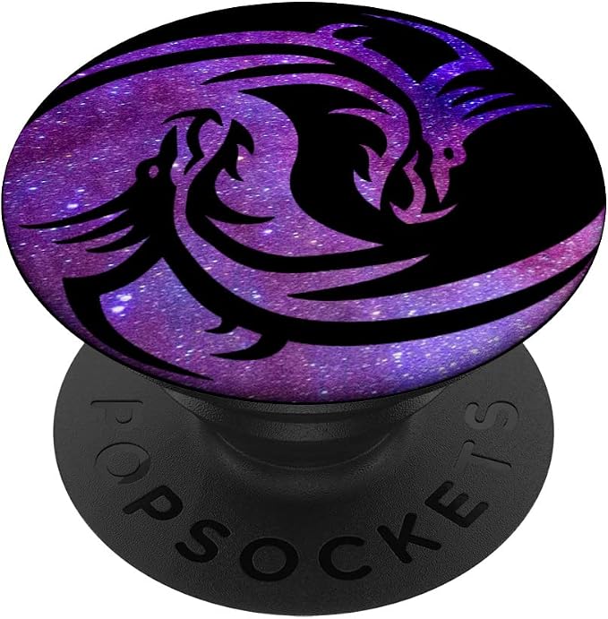 Two Dragons Galaxy Background PopSockets PopGrip: Swappable Grip for Phones &amp Tablets PopSockets Standard PopGrip