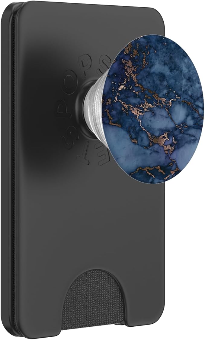 Elegant Dark Jewel Tone Navy &amp Copper Marble Pattern PopSockets PopGrip: Swappable Grip for Phones &amp Tablets