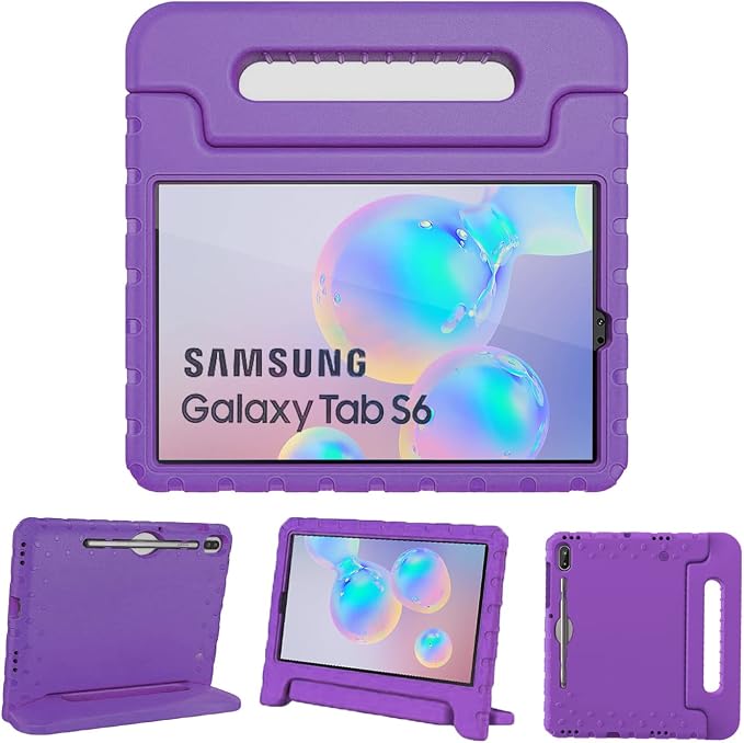 Kids Case for Samsung Galaxy Tab S6 Lite 10.4 Inch with S Pen Holder Black | Fits 2024/2020/2022 Released Shockproof EVA Lightweight Foldable Handle Stand Washable Kids-Friendly