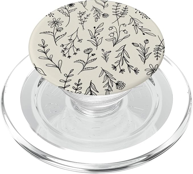Sand Beige Wildflower Floral Flower Pattern PopSockets Adhesive PopGrip