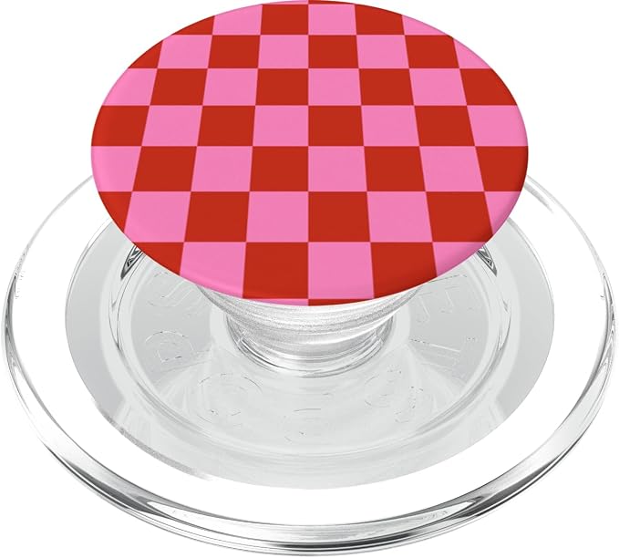 Red Pink Checkered Pink Red Checkered Pink and Red Checkered PopSockets Adhesive PopGrip
